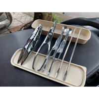 Set dụng cụ ăn hải sản 7 món tặng hộp nhựa đưng bền, đẹp, bộ kẹp càng cua và lấy thịt hải sản, dụng cụ ăn cua ghẹ
