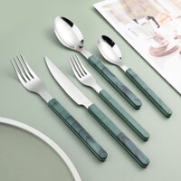 Set dụng cụ bàn ăn 4 món, muỗng/ thìa, nĩa/ dĩa, muỗng/ thìa tráng miệng, dao ăn, bộ muỗng nĩa inox
