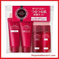 Set dưỡng mini Shiseido Aqualabel 4 món dành cho da khô, da nhạy cảm