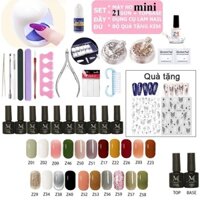 SET FULL, Bộ làm móng ( sơn gel 28 chai + Máy Hơ Gel SUN 5 + Dụng cụ làm móng + TOP & BASE & top lì sơn gel + móng giả +