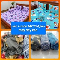 sét ga áo gối thun hàn quốc 1M2*2M(gối ôm may bịt đầu khoá kéo)