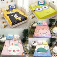 Set ga gối 3d cotton 100 hoạt hình ngộ nghĩnh cực đẹp cho bé - 1m4x2m đệm dưới 10cm