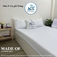 Sét ga gối Cotton Tici M2T bedding màu trắng drap ga giường chuyên dùng cho khách sạn, homestay, nhà nghỉ