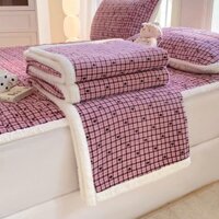 Sét ga gối kèm chăn chất liệu nỉ nhung thỏ mền kèm tặng túi đựng
