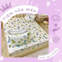 Set ga gối trần bông chất liệu đũi kèm 2 vỏ gối ga trải giường đũi Bộ ga gối sơ đũi được chọn mẫu