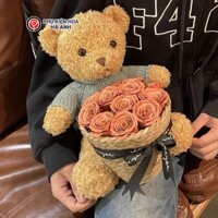Set Gấu Ôm Giỏ Cói Quà Tặng Ngày Lễ