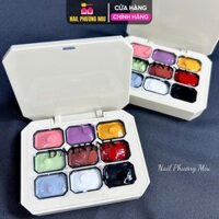 Set Gel Dặm Ombre Dainina 9 Màu Cao Cấp Làm Nail, Sơn Dặm Nén Modengni Đặc Mịn Không Cần Pha Bột, Tạo Kiểu Móng Đẹp