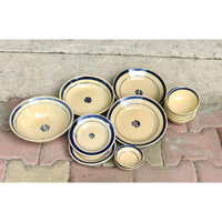 set gia đình viền chỉ xanh