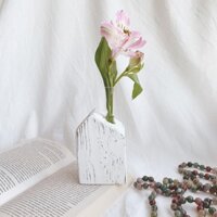 set giá gỗ  lọ thủy tinh cắm hoa hình ngôi nhà phong cách rutic