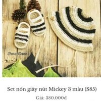 Set giày nón phối sọc trắng đen