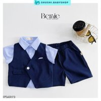 Set gile công tử hàn quốc túi khăn cho bé trai thôi nôi sinh nhật đi tiệc 1đến 7 tuổi SHUSHI 0424B32