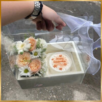 Set giỏ quà tặng Bánh Kem Sinh Nhật Và Hoa Tươi hỏa tốc HCM Flowers To Go