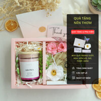 [Set Giỏ Xách] Nến Thơm Quà Tặng  LEICY Candle Dịp Giáng Sinh, Noel Decor Đèn Led, Gấu bông Mini, Hoa-GX01