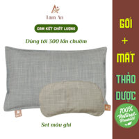 Set Gối Chườm Nóng Và Chườm Mắt Thảo Dược Màu Ghi Giá Rẻ