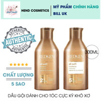 Set gội xả giảm khô xơ giúp tóc bóng mượt Redken All Soft 300ml