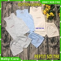 Set gồm 3 Bộ ba lỗ, quần đùi Cotton loang  Hiệu NOUBABY chất mềm mịn, nhẹ mát cho bé trai/ gái 4-15kg - BBL- HH0180