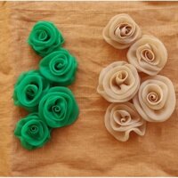 Set gồm 5 hoa voan đính kết trang trí váy đầm áo dài ( màu sắc theo yêu cầu)