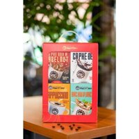 SET HAMPER TẾT 2025 (Hộp Hamper màu đỏ - 4 vị: Cappucino/ Sữa vị Hazelnut/ Cà phê đen/ Bạc xỉu vị Bạc hà)