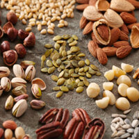 Set Hạt lục vị hoa Đào (óc chó, hạnh nhân, đồng tiền, mắc ca, điều, dẻ cười) 550 _Tiệm Nhà Báo