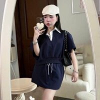 set hè nữ sang chảnh,set áo chân váy,bộ đồ nữ mùa hè áo cổ bẻ cv mì xốp cao cấp K118