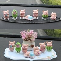 Set Heo Loi Choi  Dễ Thương Trang Trí Bảng Điều Khiển Trung Tâm Ô Tô, Bàn Làm Việc, Bàn Học
