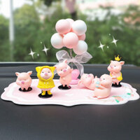 Set Heo Tinh Nghịch Trang Trí Taplo Ô Tô Dễ Thương - Heo để taplo ô tô