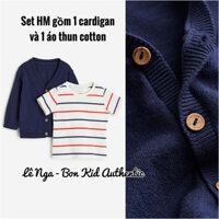 Set HM 2 món gồm áo cardigan len và áo thun cotton sz từ 6-9m đến 3-4y (ĐỌC KĨ LUU Ý Ạ)