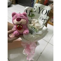 SET HOA HỒNG KÈM GẤU DÂU XINH XẮN