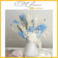 set hoa khô tùng nho mix hoa hồng khô bất tử ,hoa khô trang trí nhà cửa phong cách bắc âu