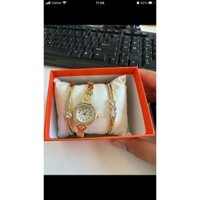 Set hộp đồng hồ 3 món ( đồng hồ + lắc tay ), mặt tròn  trơn , đẹp , trẻ trung và sang trọng