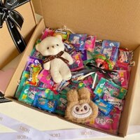 Set hộp quà Túi mù & Móc khoá Gấu nhỏ & Kẹo (Kèm Thiệp)
