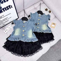 SÉT HOT ÁO JEAN PHỐI CHÂN VÁY 4 TẦNG SIÊU XINH CHO BÉ - Vani Kids