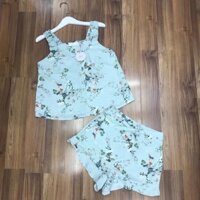 Set hotgirl Thái Lan áo hai dây bản thun quần short