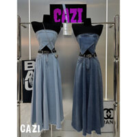 Set jean quây chân váy