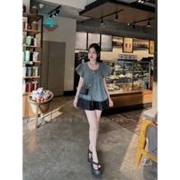 Sét jean và quần tabta nữ - Bộ đồ nữ thời trang - Women, Áo