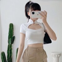 Sét jogger kaki nude+áo cổ tàu