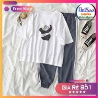 Set Jogger Line Phối Thun Unisex We Bare Bears Gấu Trắng S40 -Set Áo Thun Tay Lỡ In Nhiệt Unisex Form Rộng Quần Thể Thao