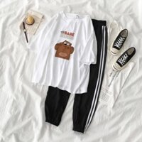 Set Jogger Line Phối Thun Unisex We Bare Bears