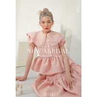 SET JOLINE baby doll cổ tiểu thư tay ngắn phồng và chân váy tầng xoè