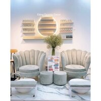 SET KỆ  NAIL TRÒN KẾT HỢP CÁC THANH NGANG - TRANG TRÍ PHÒNG NAIL SANG CHẢNH, HIỆN ĐẠI