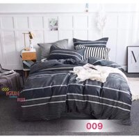set KẺ NGANG ĐEN TRẮNG ĐAN bộ Chăn Ga Gối 4 món COTTON ORGANIC 100% nhập khẩu HÀN QUỐC