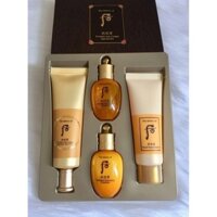 Set kem chống nắng chống nhăn Whoo vàng Wrinkle Sun Cream SPF50+/PA+++ Special Set 4sp