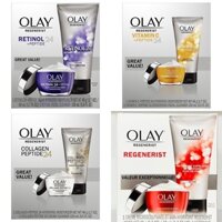Set kem dưỡng và sữa rửa mặt Olay Regenerist Retinol 24 +Peptide Moisturizer 48g + Cleanser 150ml
