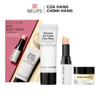 Set Kem Lót Bobbi Brown 3 Món Chăm Sóc Da Và Môi (Gồm Kem Lót Mặt, Mắt Và Son Dưỡng) - BELIPS