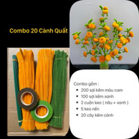 Set kẽm nhung làm 20 cành quất