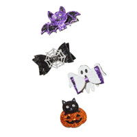 Set Kẹp nơ Nơ Halloween lấp lánh của Claire với hình con dơi, nhện, ma và bí ngô
