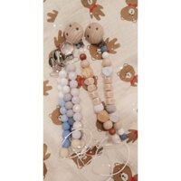 Sét kẹp ti và gặm nướu silicone mix gỗ sồi an toàn cho bé