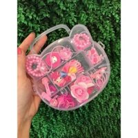 Set Kẹp Tóc HELLO KITTY Hộp Nhựa Hồng – Món Quà Ưa Thích Cho Các Bé Gái