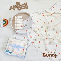 Set KHĂN SỮA, KHĂN TẮM cho bé sơ sinh - set quà tặng sơ sinh BUNNY