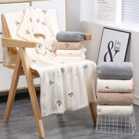 Set khăn tắm kèm khăn mặt lông thỏ